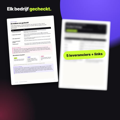 5 betrouwbare leveranciers – Exclusieve lijst